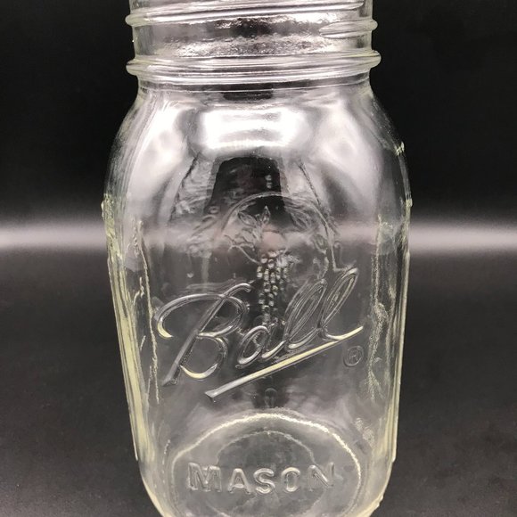 Ball Wide Mouth Glass Mason Jar 800ml/27oz No Lid 6 3/4" Fruit Design Mason Jar - Picture 1 of 11